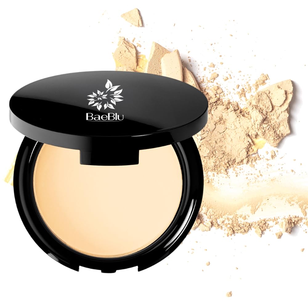 Organic Pressed Setting Powder - Talc-Free & Non-Toxic Translucent Powder with Matte Finish - Oil Absorbing, Pore Minimizing, 16 Hour Wear for All Skin Types - Cruelty & Gluten-Free - Invisible Light