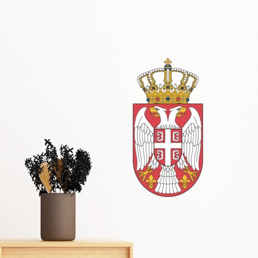Sticker Serbie emblème national amovible pour chambre et salon DIY