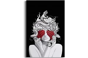 BNKLJNSH Medusa Wall Art Canvas Framed Greek Print Greek Mythology Wall Art...