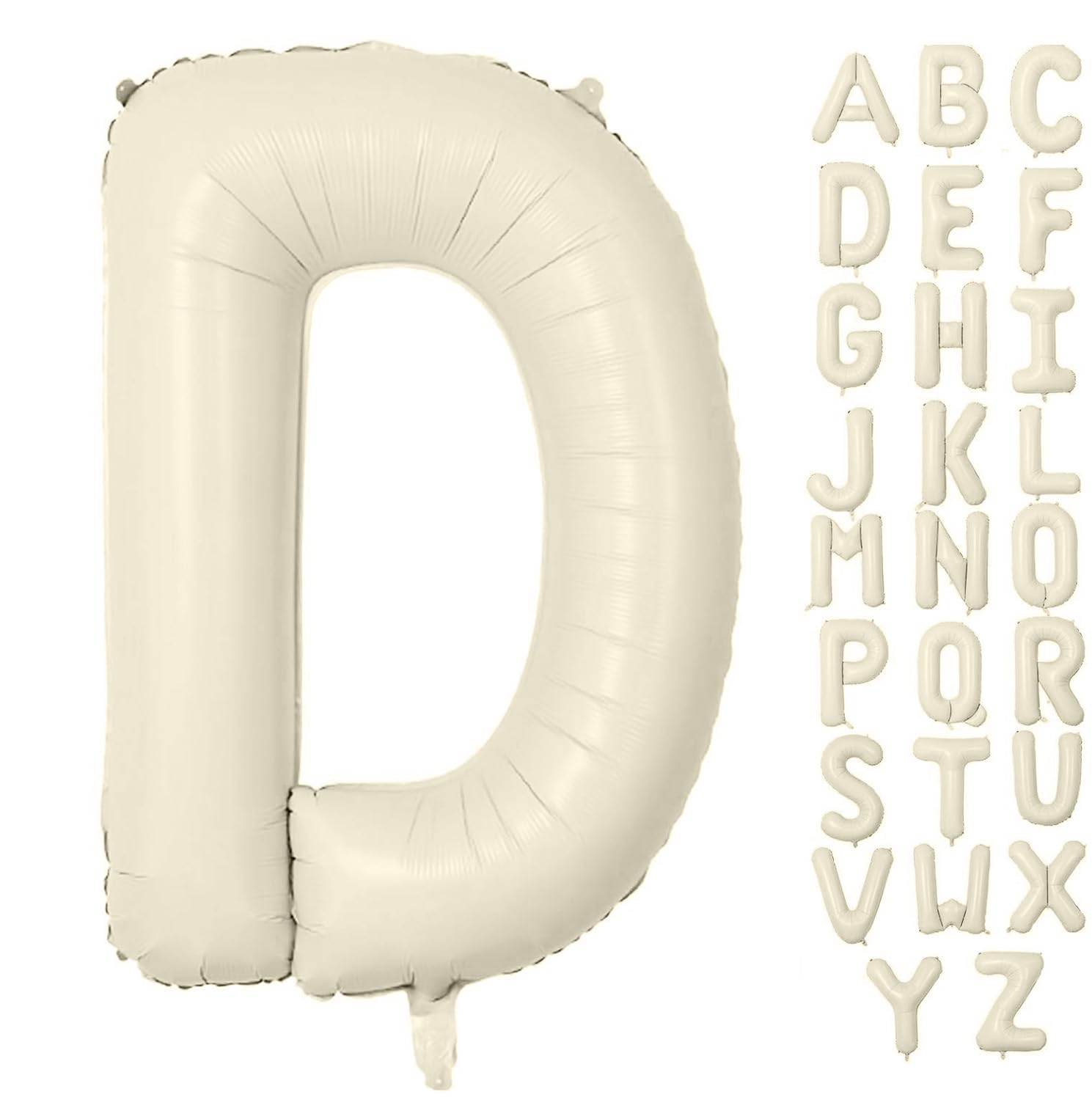 Letter Balloon 40Inch Cream White Big Alphabet Balloons Letter D