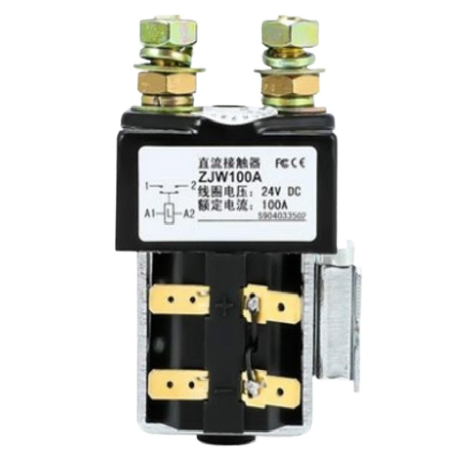 HUUOQIWY ZJW100A 12V 24V 36V 48V 60V 72V DC Contactor SW80 for Motor Forklift Electromobile Grab Wehicle Car Winch NO 1Pcs(60V)