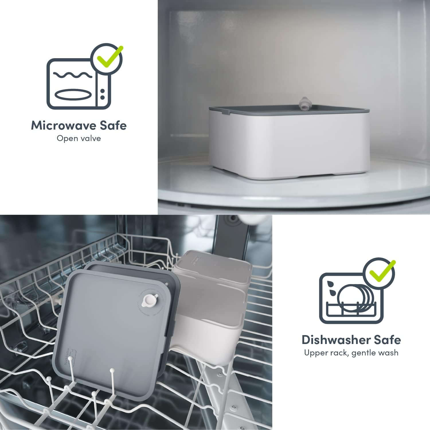 monbento - Large Bento Lunch Box MB Square Blossom with Compartments - Leakproof Lunch Box for Work/Picnic/Meal Prep - BPA Free - Microwave & Dishwasher Safe - Red & White - Image 3