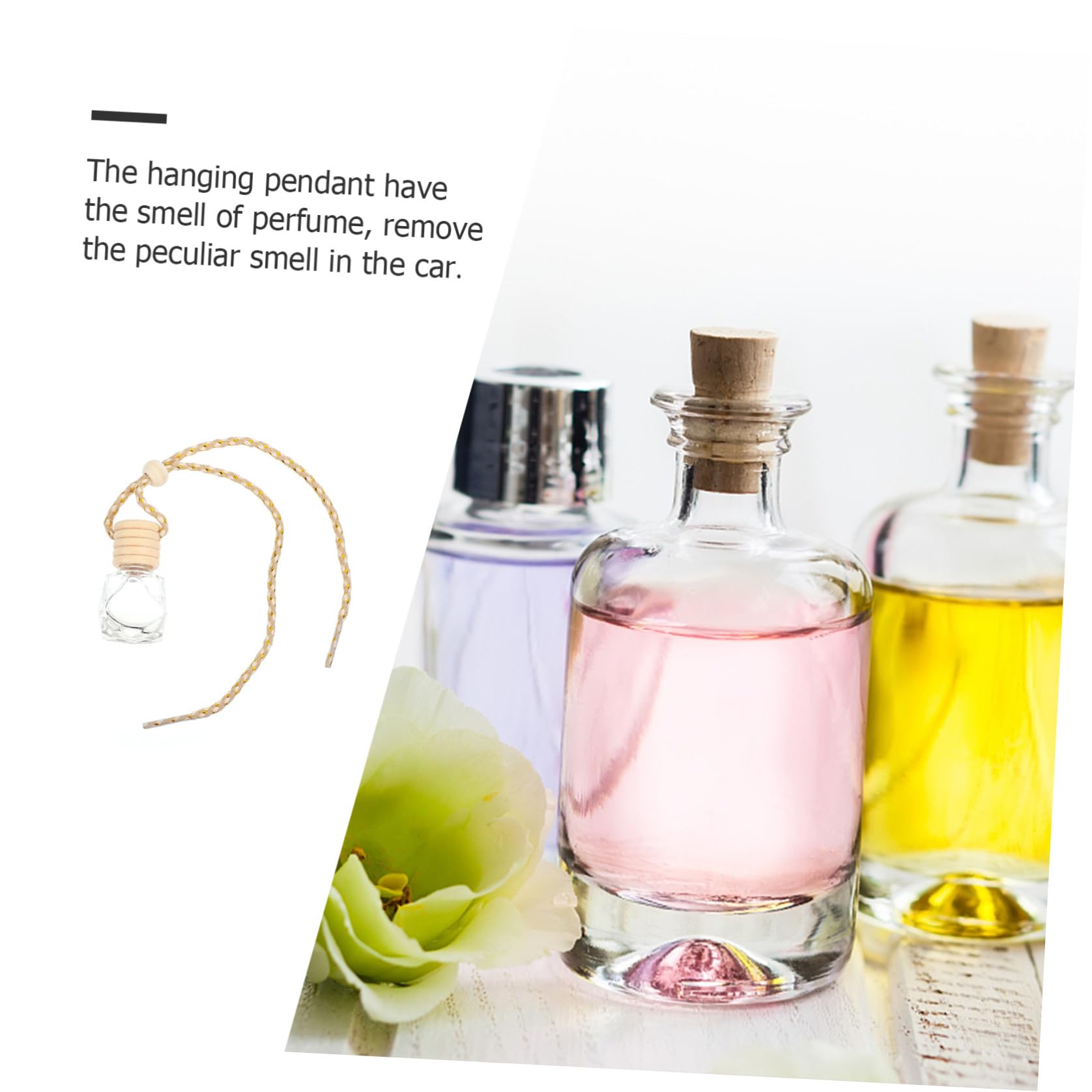Mikinona 54piezas Botellas De Perfume Vacías De Colgantes Para Automóvil Decoración Aromática y Difusora De Interior Del Coche