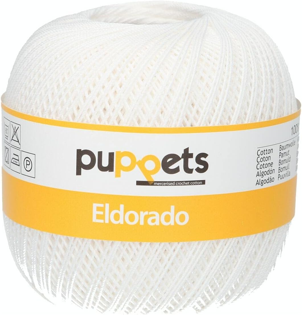 Puppets Eldorado Crochet Yarn, Cotton, 1442, Blue, Set of 52 Pieces