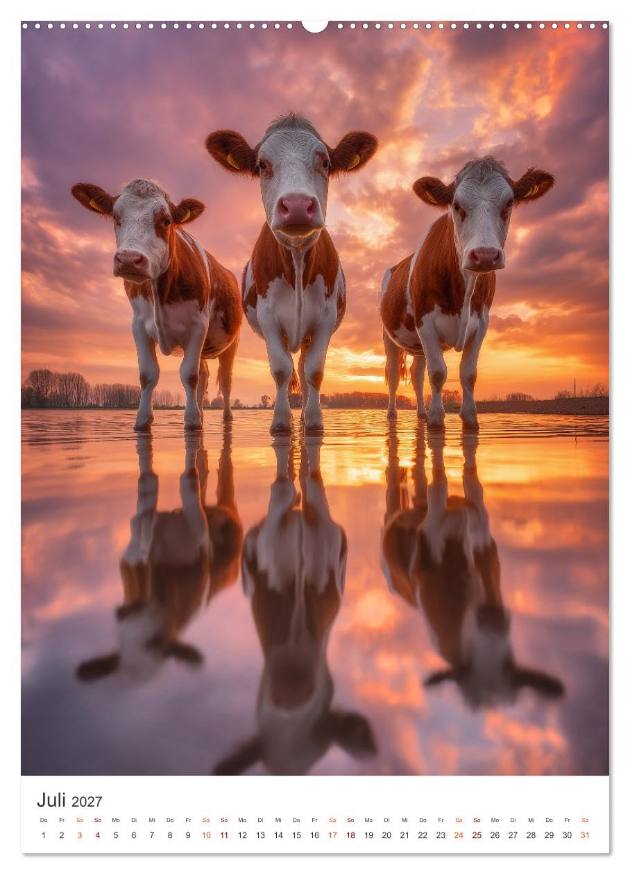 Die Liebe zur Kuh (hochwertiger Premium Wandkalender 2027 DIN A2 hoch), Kunstdruck in Hochglanz: Kühe, wie man sie noch nie gesehen hat: majestätisch, ... die staunen lassen. (CALVENDO Tiere)