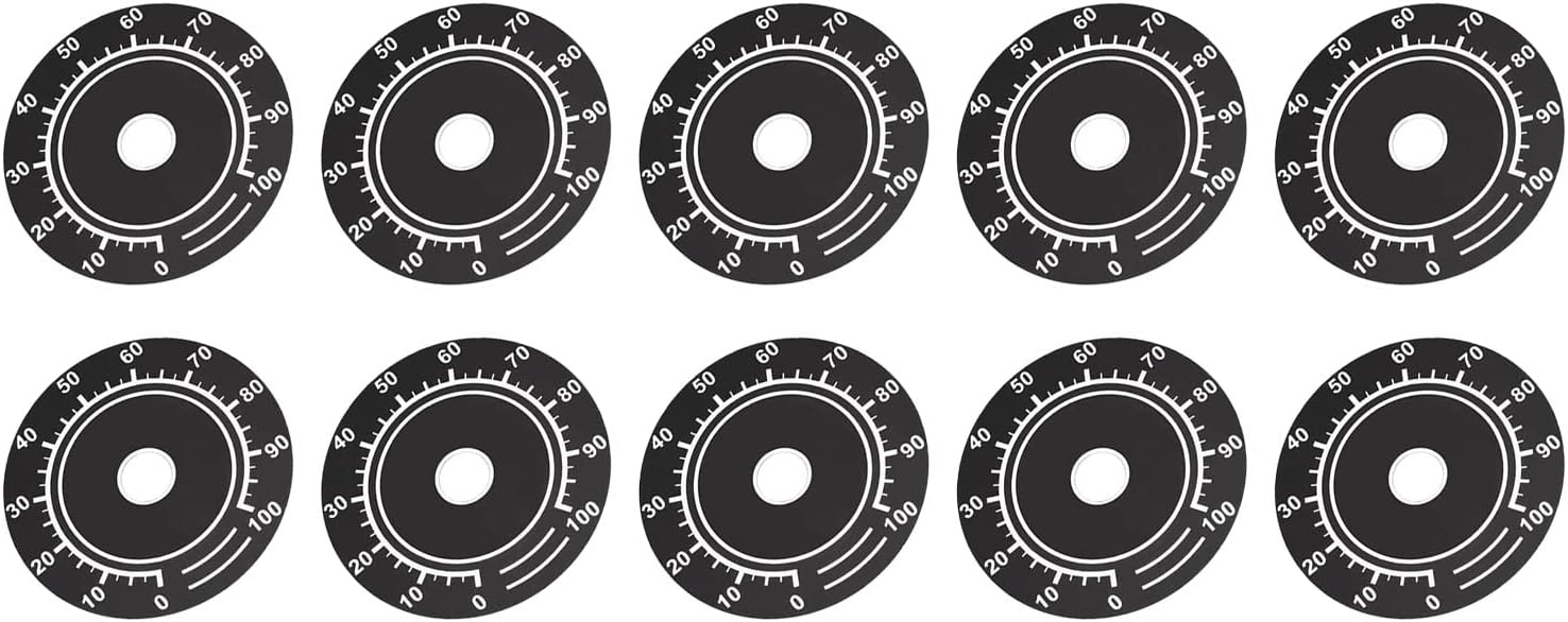 Potentiometer Digital Dial Plate Durable, [for Rheostat, Variable Transformer] - Aluminum/ 10mm/ 10Pcs