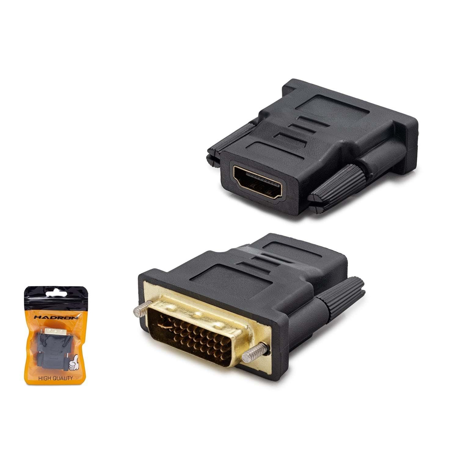 Hadron HDX1260 DVI (E) 24+5 - Adapter konwertera HDMI (D) - czarny