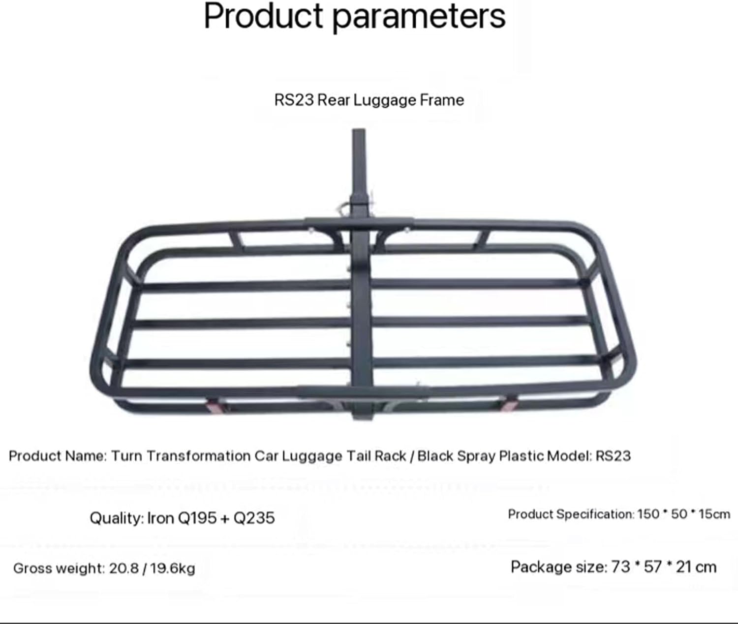 Hitch Mount Cargo Carrier Basket 500 LBS Folding Vehicle Cargo Baskets 2" Receiver Hitch Tightener Fastener