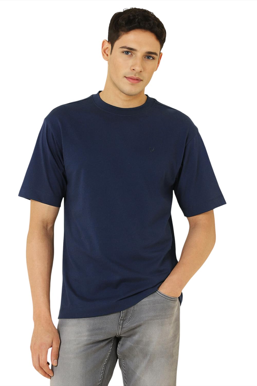 allen solly Men Cotton Regular Fit Drop Shoulder Back Print Tshirt-picture-15