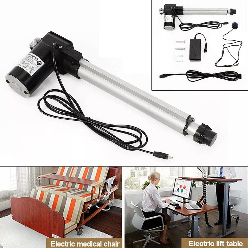 PIAOCAIYIN 24V 250mm Power Recliner Motor Replacement Kit, Actuator Lift Mechanism Electric Chair Parts, Lift Chair Replacement Parts, 100kg Max Push/Pull