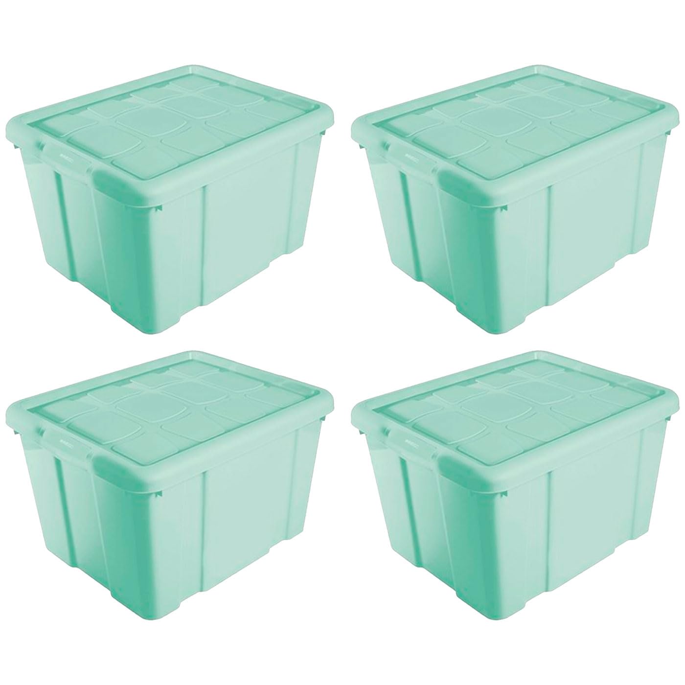 Acan Tradineur - Pack de 4 Cajas de Almacenamiento - Fabricado en plástico - Contenedor para almacenar Libros, Ropa, Mantas - N.º 2 (Verde) - 25,6 x 42,2 x 35 cm - 25 Litros