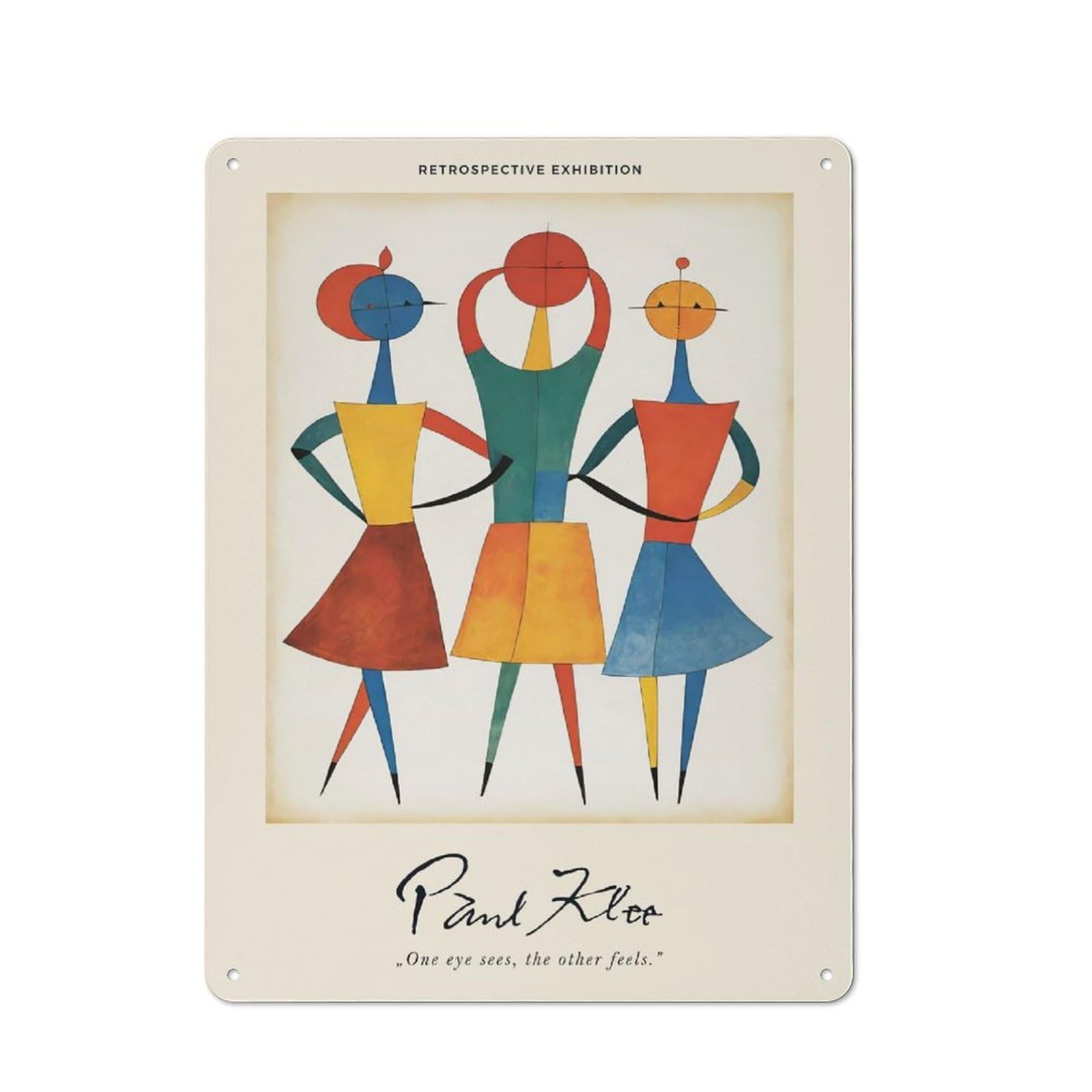 Junmoney Style 40X30cm Vintage Metal Sign With Paul Klee Family For Studio Or Craft Room, For Vintage Wall Decor Fans, For Metal Sign Collectors