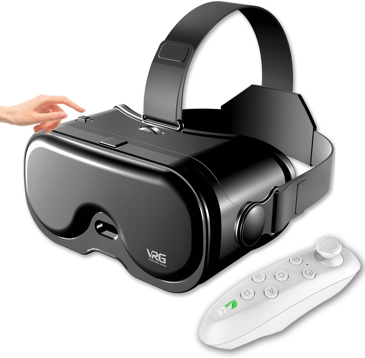 Auriculares VR para teléfono con controlador, gafas 3D ajustables compatibles de 5 a 7 pulgadas, lentes HD con protección contra ojos azules, para juegos móviles y películas