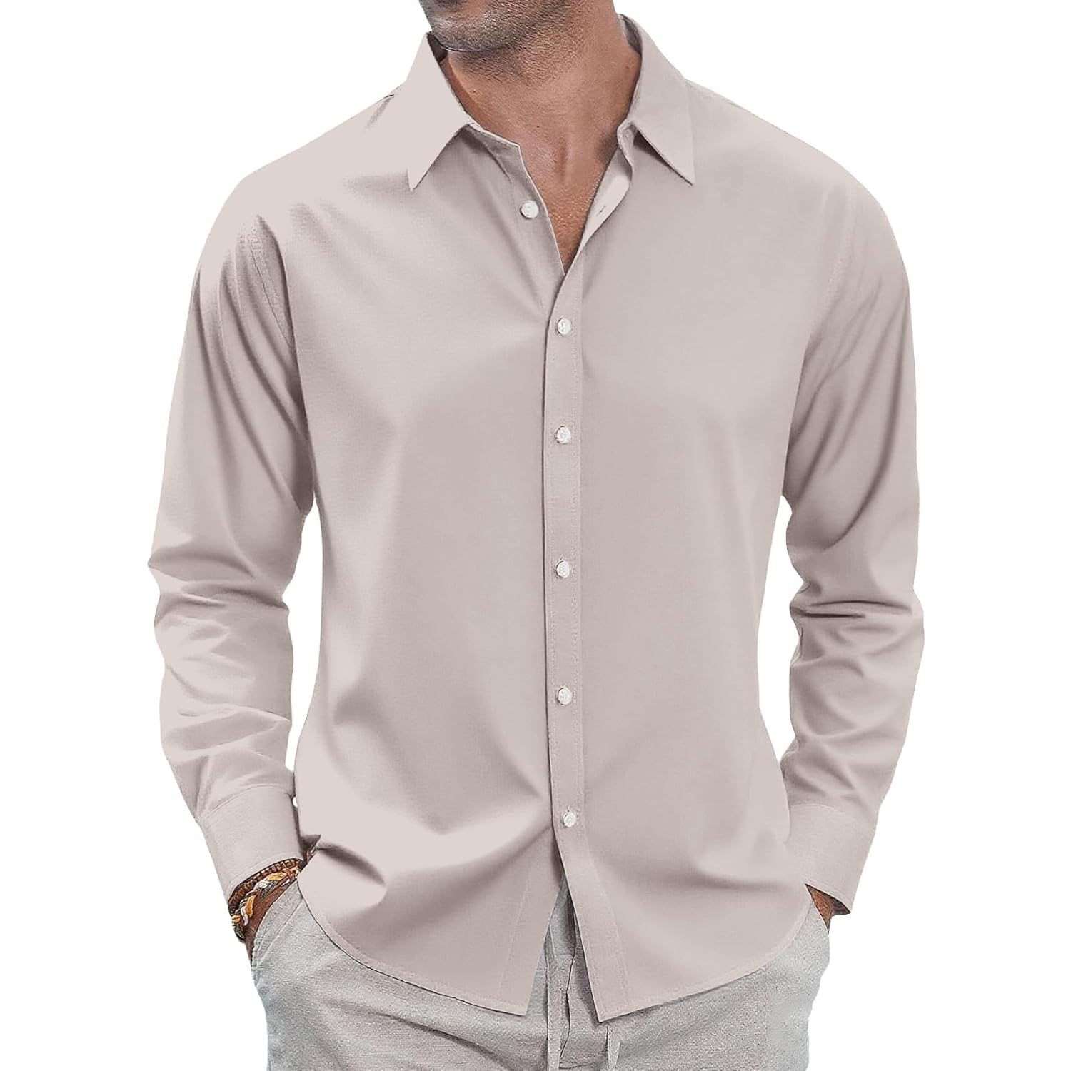 Dress Shirts for Men Mens Long Sleeve Casual Button Down Shirt Untucked