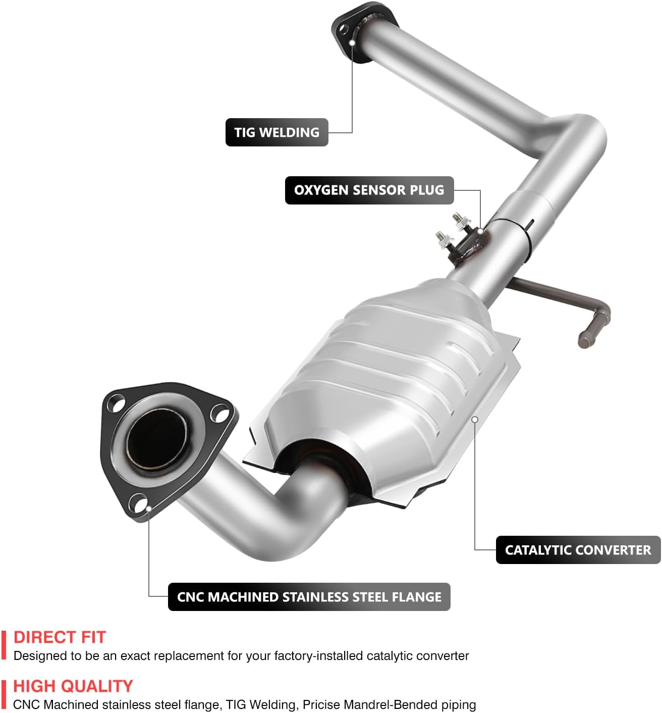 DNA MOTORING Factory Style Catalytic Converter Compatible With Toyota Sequoia 2001-2004, 4.7L, 2011014, 18317, 55443, 40481, OEM-CONV-095