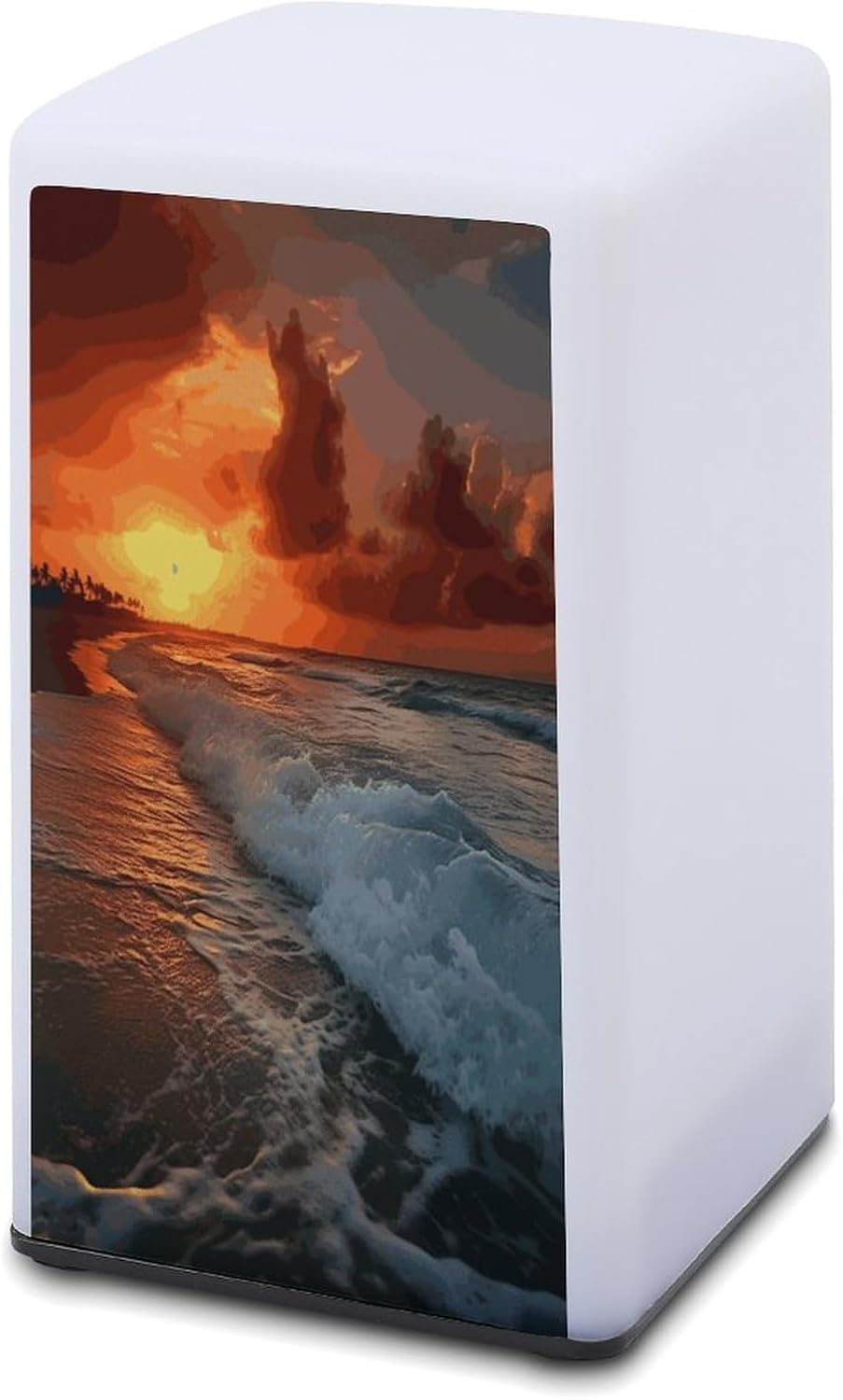 Cordless Night Light Battery Powered Dimmable Lamp for Reading The Beach Sunset Small Desk Lamp for Bedroom Living Room Office