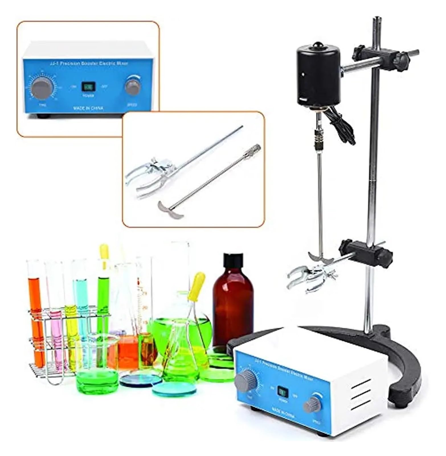 Agitatore Elettrico Da Laboratorio Miscelatore 0-3000 Giri/min A Tamburo A Velocità Variabile In Acciaio Inossidabile 200 W Mescola energicamente