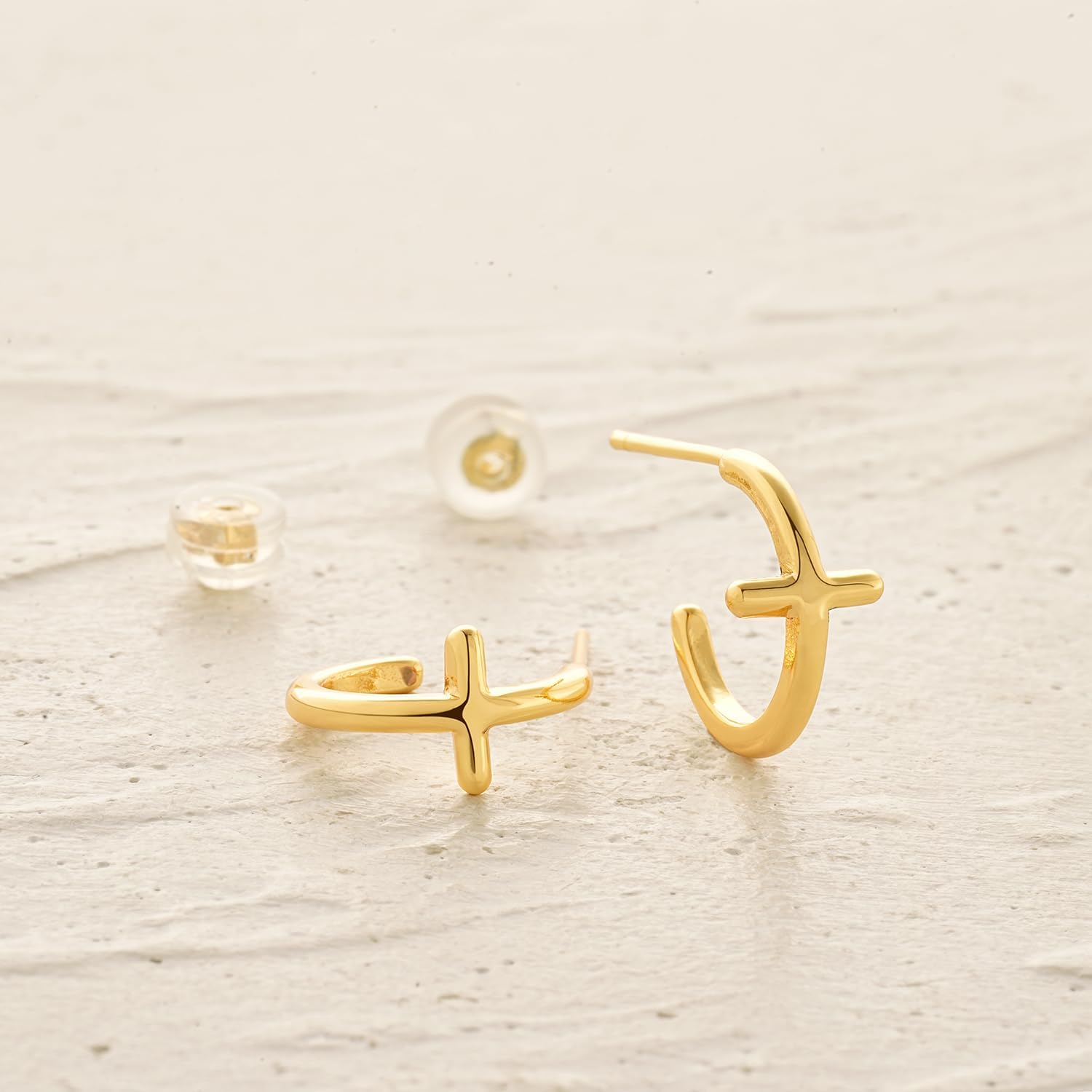 MYEARS Women Hoop Earrings Gold 14K Gold Filled Small Simple Handmade Hypoallergenic Everyday Illusion Jewelry - Image 5