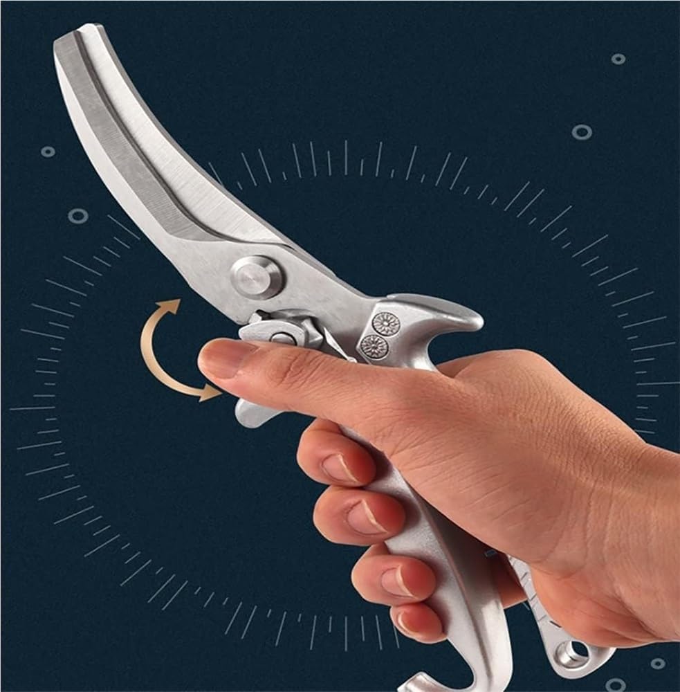 Kitchen Poultry Shears, Heavy Scissors Chicken Bone Professional Stainless Steel Meat(C)
