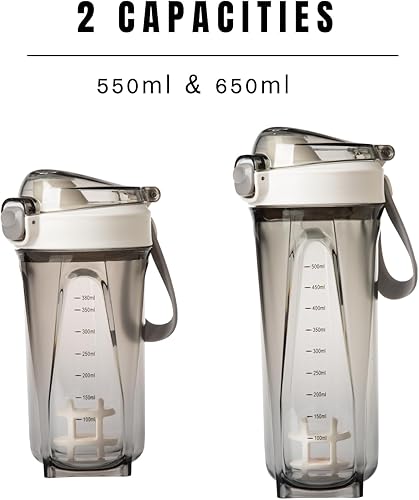 Miniatura 8 de THVALUE Tazas de la coctelera de 18 onzas para la coctelera de la botella del gimnasio de los batidos de la proteína con las esponjas comprimidas de