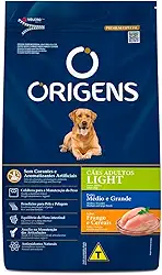 Ração Origens Cães Adultos Light Raças Médias e Grandes Frango e Cereais - 15kg
