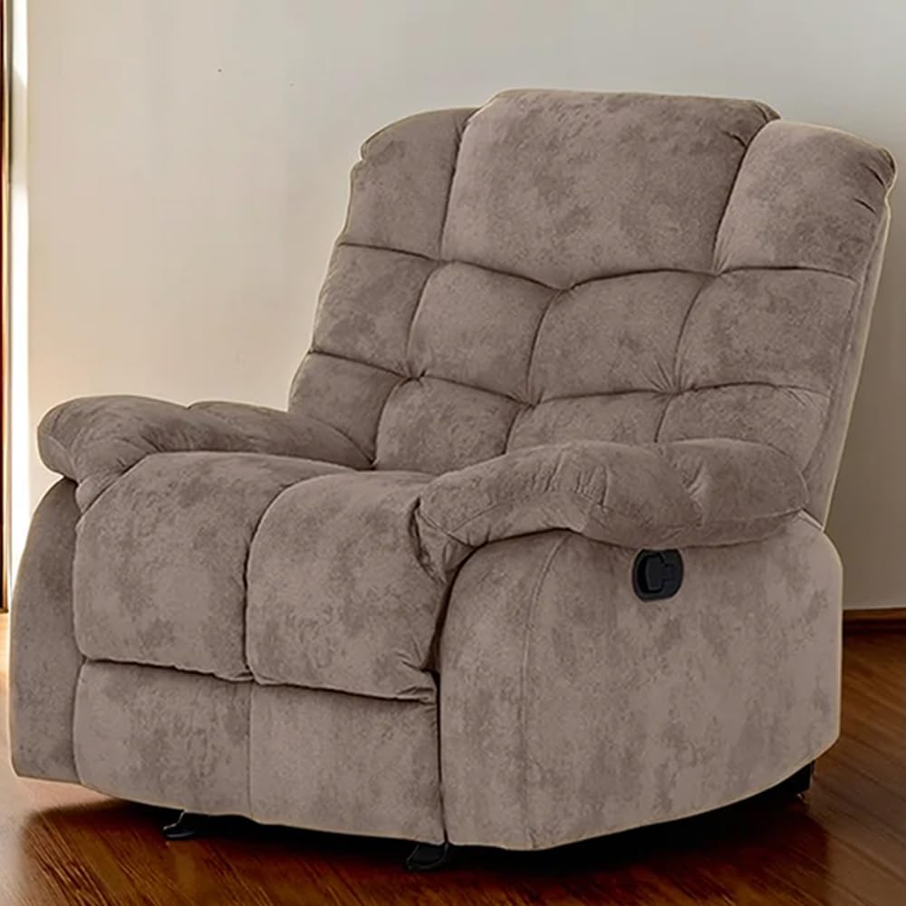 Royaloak Latina Italian Fabric Single Seater Recliner | Fabric | Tufting Design | High Backrest | Pocket Spring for Extra Comfort | Sturdy Footrest | Recliner with Rocker | Chair Recliner,Grey Royaloak Latina Italian Fabric Single Seater Recliner | Fabric | Tufting Design | High Backrest | Pocket Spring for Extra Comfort | Sturdy Footrest | Recliner with Rocker | Chair Recliner,Grey