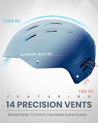 Miniatura 4 de OutdoorMaster Kelvin II - Casco de esquí para deportes de nieve, casco de snowboard para hombres, mujeres y jóvenes