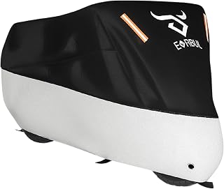 Motorcycle Cover Waterproof Outdoor All Seasons Heavy Duty 420D Double Stitched Cover Motorcycle Storage Scooter Cover with Lock-Holes Moped Cover Compatible with Kawasaki Ninja Fit up to 88"