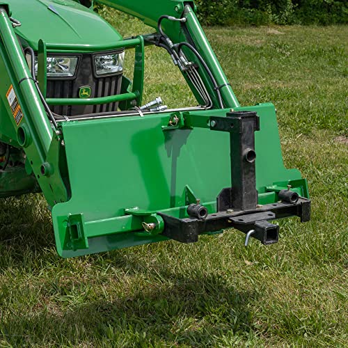 Titan Attachments 3 Point Attachment Adapter Fits John Deere Quick Tach Hook and Pin Connection, Connects 3 Point Attachment to Cat 1 Implements, Green Finish, 2\" Receiver Hitch - Thumbnail 6