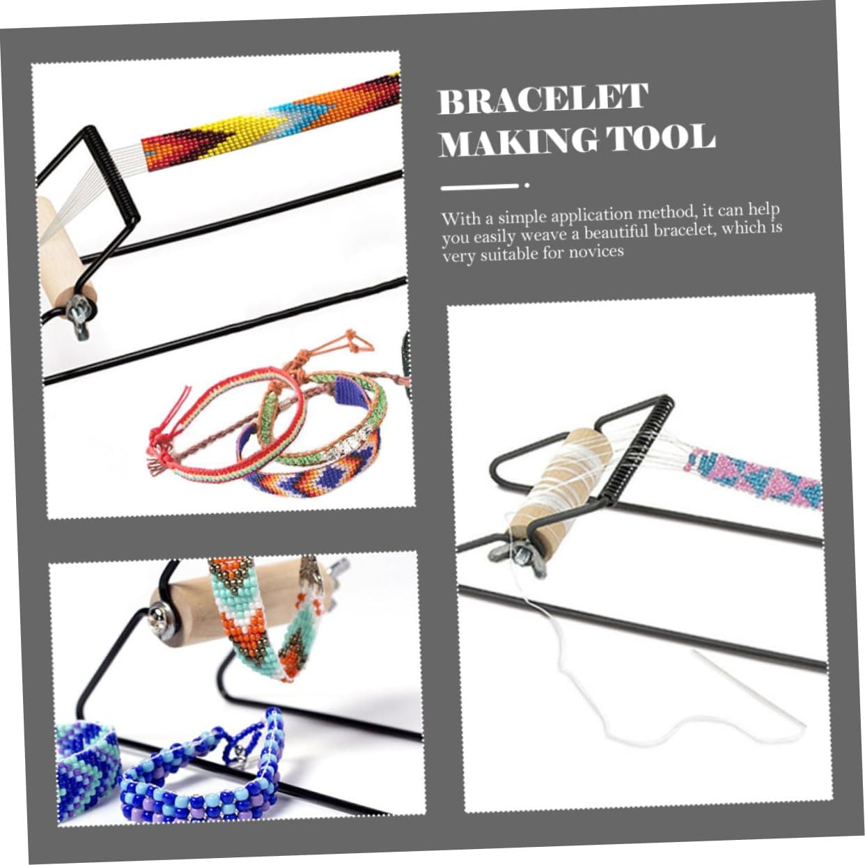 NUOBESTY Bracelet Weaving Tool Stainless Steel Bead for Handmade Wristbands and Jewelry Crafting Easy to Use Bracelet Making Kit