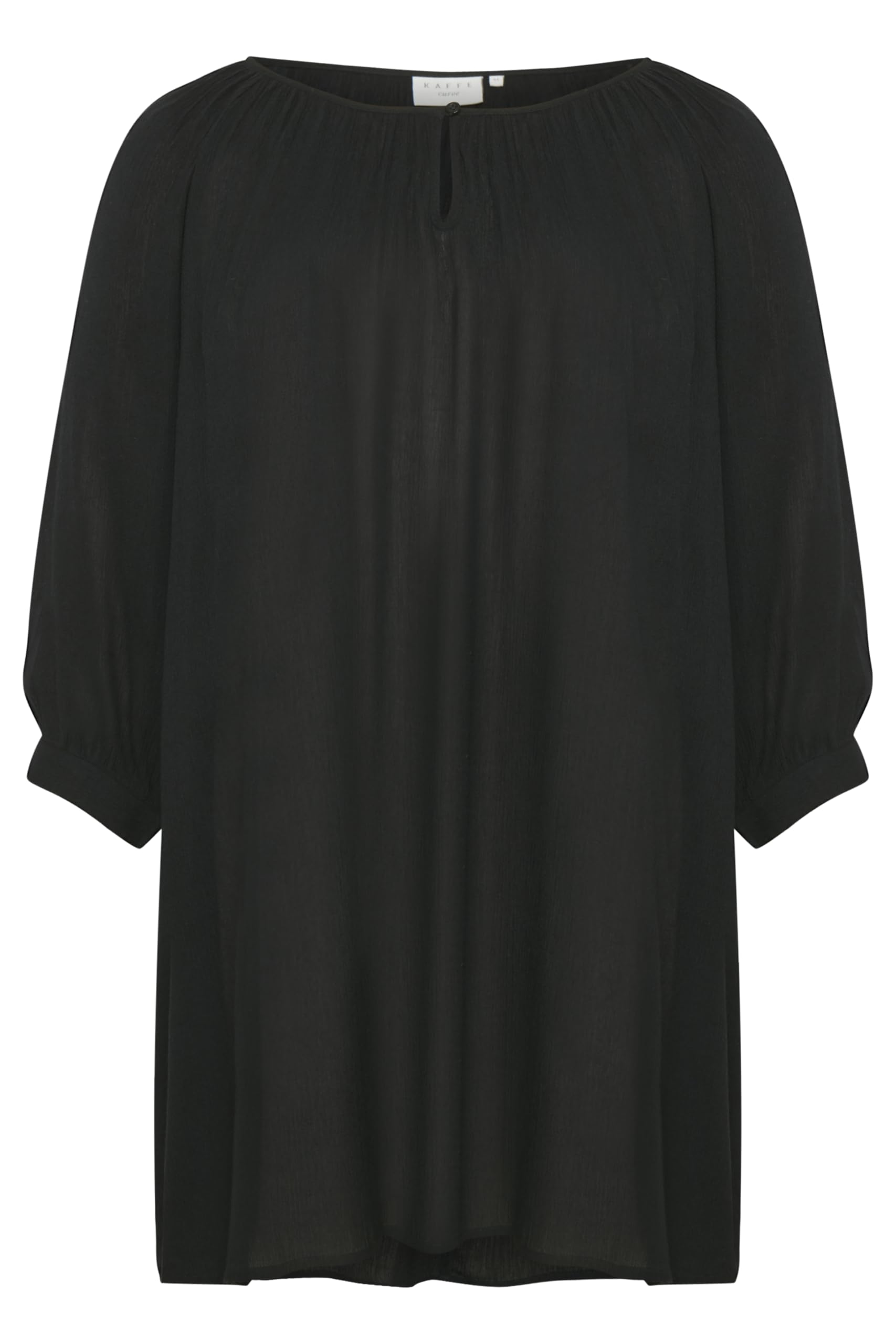 Kaffe Curve Tunika KCami Damen Tunika 3/4 Arm Casual Rundhals Shirt Große Großen