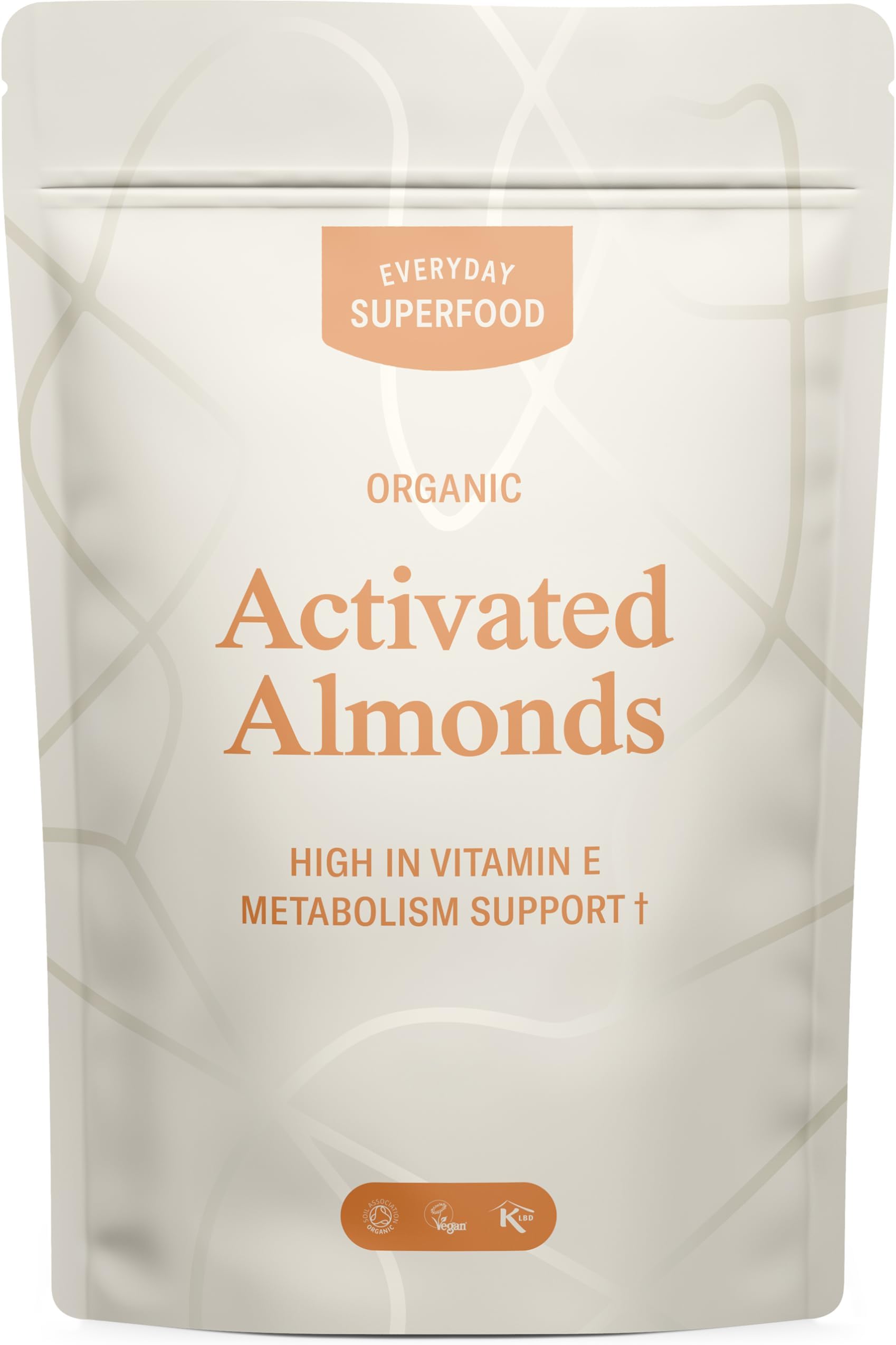 Everyday Superfood Organic Activated Almonds 190g, Unsalted and Unroasted Sprouted Almond, Suitable for Vegan & Kosher Diets