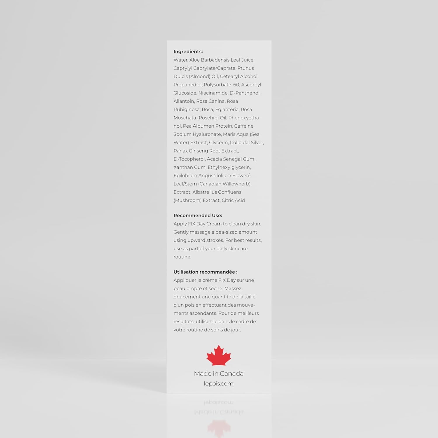 Le Pois FIX Day Cream, Plant-Based Moisturizer for All Skin Types, Fragrance-Free Anti-Aging Hydration, Wrinkle Smoothing for Sensitive Mature Skin Care