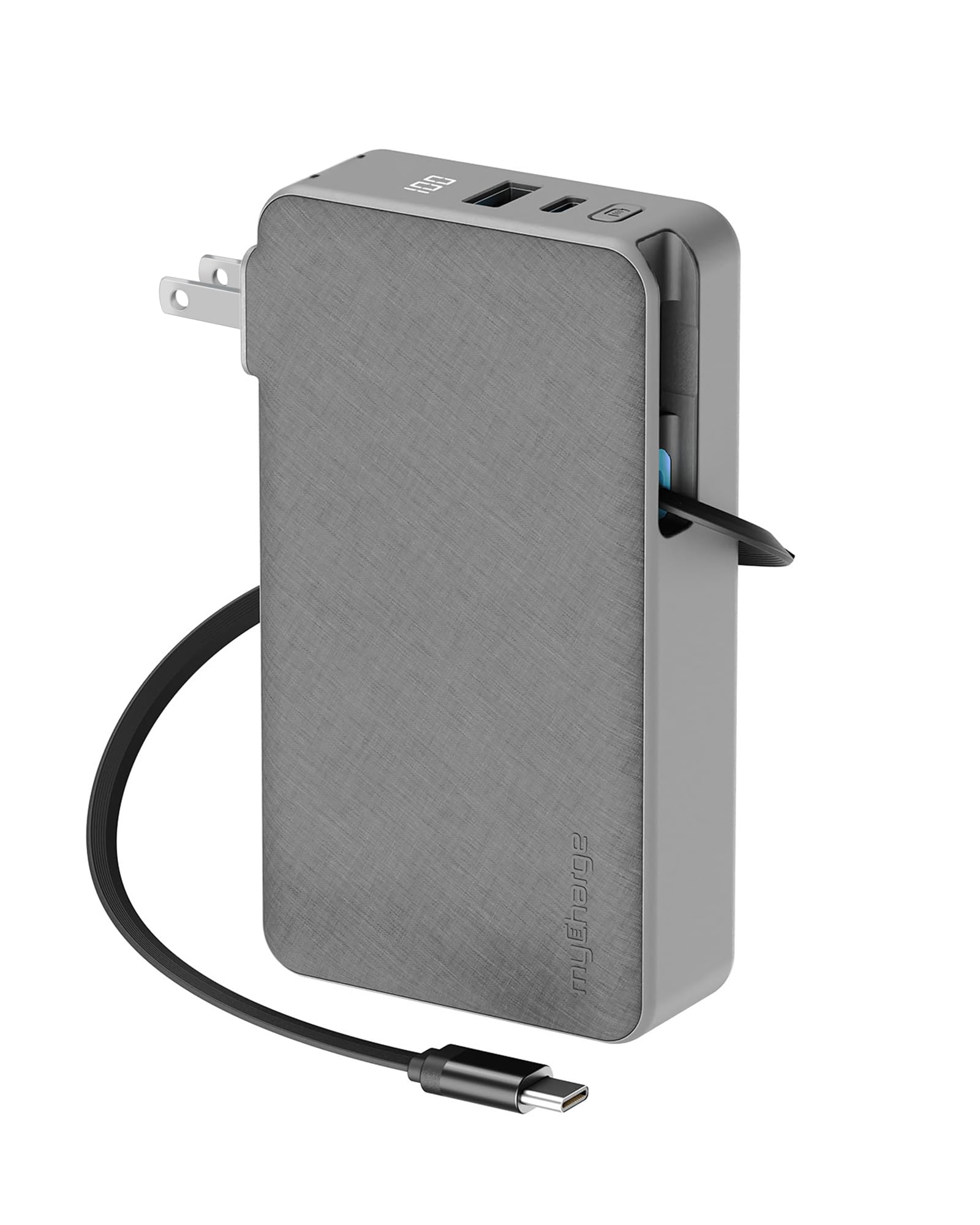 myCharge RetractaCharger 10000mAh Portable Charger Power Bank with 28-Inch Re...