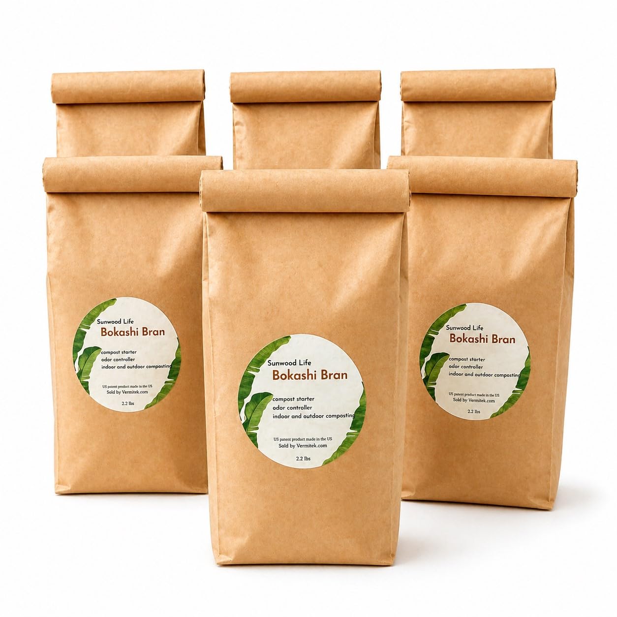Sunwood Life®Premium Bokashi Bran-6.6 lbs - Excellent for Food Waste Composting, Graden and Pet Ordors Control