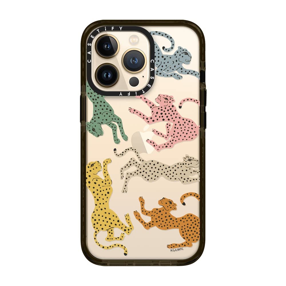 CASETiFY Impact Case for iPhone 13 Pro - Rainbow Cheetah by Megan Galante - Clear Black