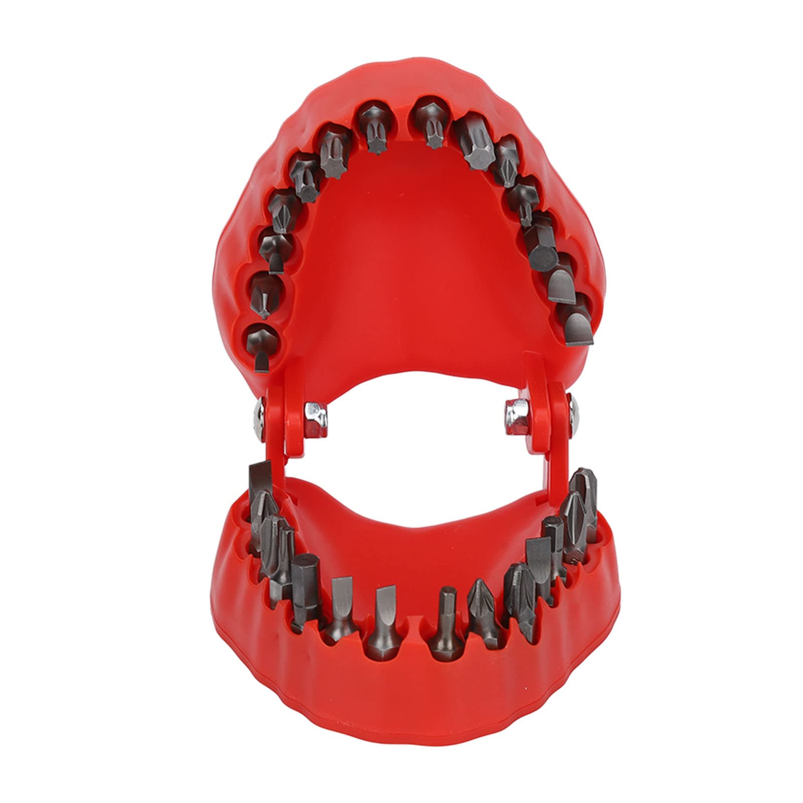 Screwdriver Drill Bit Holder, Teeth Model Shaped Denture Drill Bit Holder Keep Neat Completely Open Quick Release for Daily Use