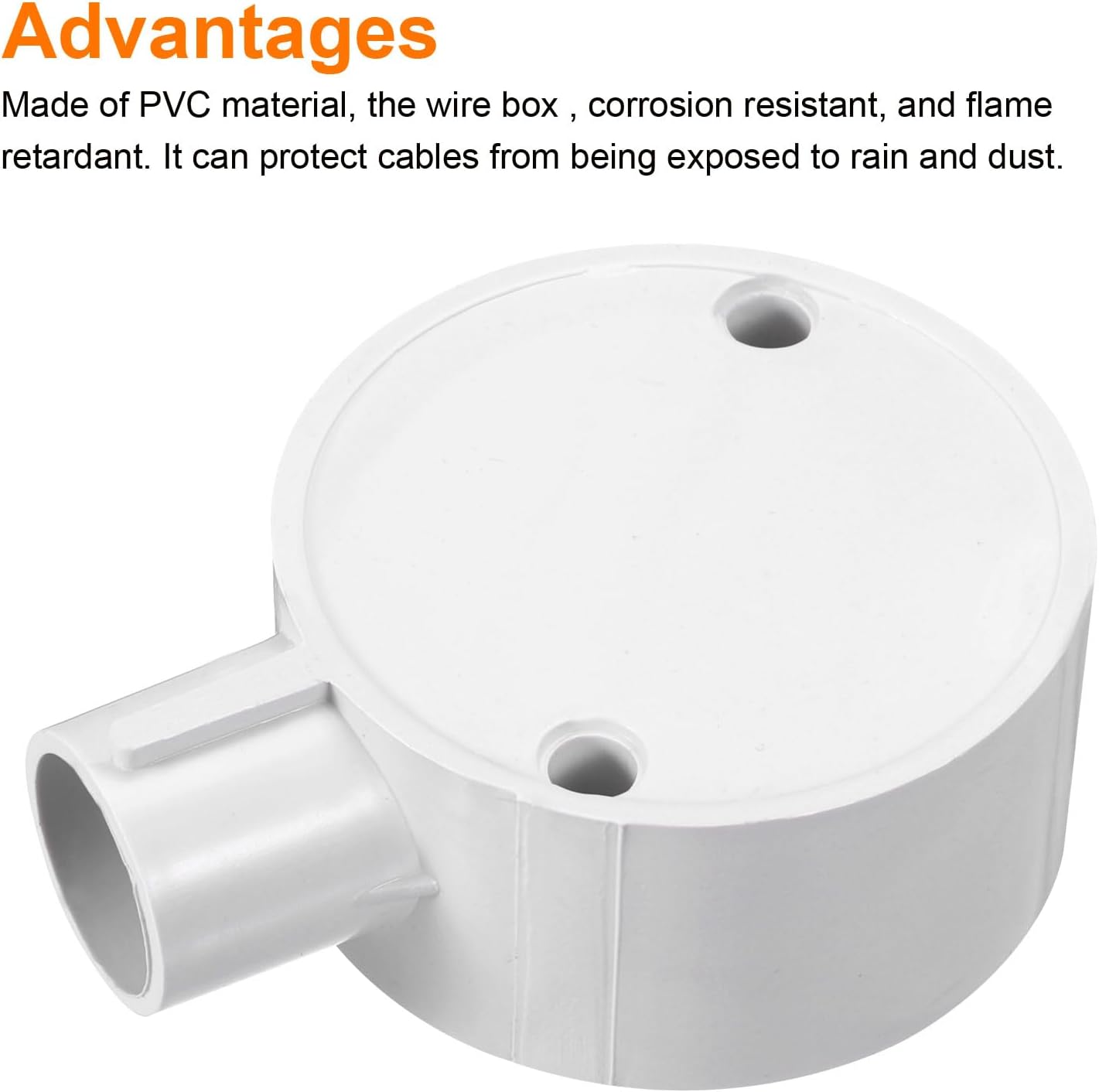 MECCANIXITY PVC Conduit Box Junction Box 1 Way 20mm with Cover, M4 Screws for Home Hose Electrical Conduit Electronic Projects