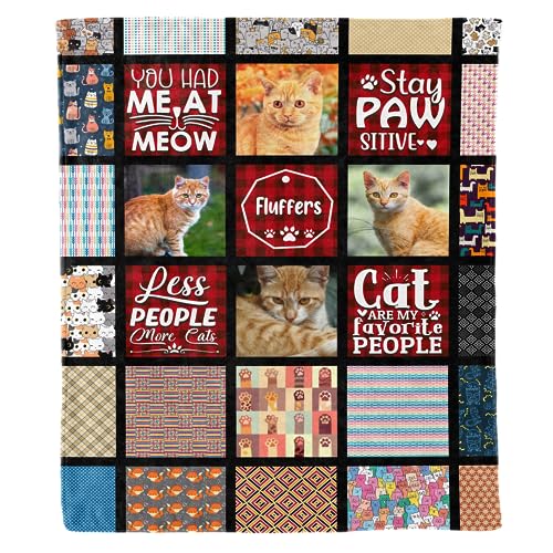 Personalized Blanket for Cat, Blanket for Cat with Custom Photos,Cute Blanket for your Cat, Premium Quality, Super Soft and Cozy Blanket