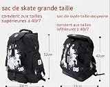 ZBH1985 Sac à Dos à roulettes à Compartiments Multiples - Rangement extérieur pour Patins à roulettes en Ligne, Quad, artistiques et Chaussures de Patinage sur Glace - 4