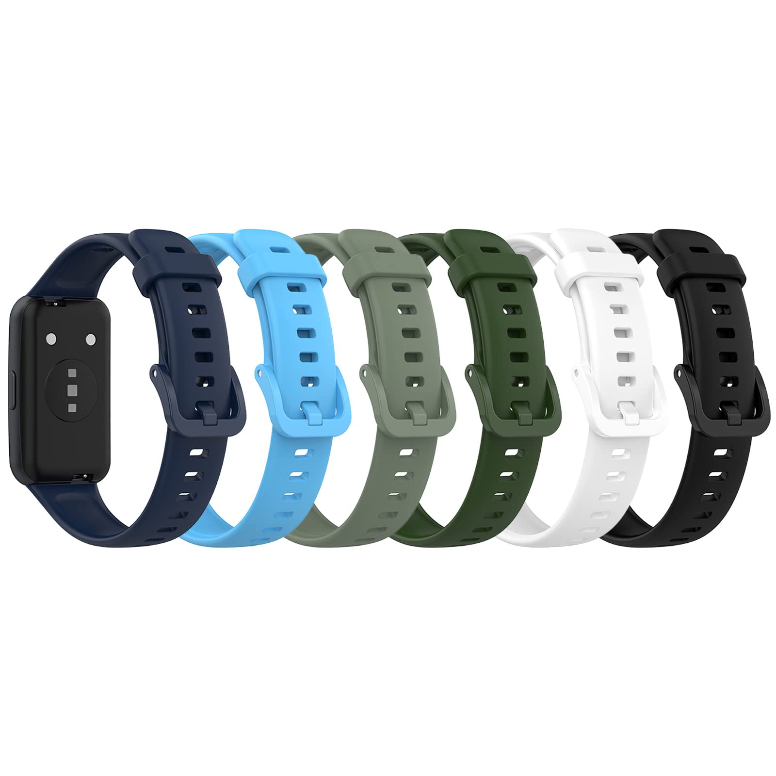 FitTurn Wrist Strap Compatible for Huawei Band 7 Watch Band Compatible for Huawei Band 7 Sport Strap Quick Release Replacement Wristband for Woman Man (6 Pack B)