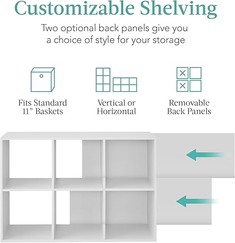 Miniatura 4 de Best Choice Products Estante de almacenamiento de 6 cubos de 11 pulgadas, sistema de estantería organizadora para guardería, habitación de los