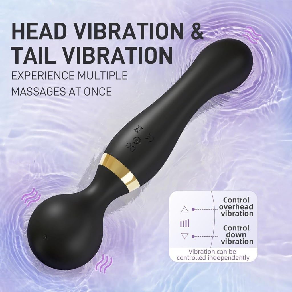 TRUENIX Portable Electric Massage Stick, High Frequency Vibration Massage Gun 8 Speed 20 Frequency Medical Grade Silicone for Pain Relief, Muscle Relaxation Massager For Body, Back, Neck, Legs, Waist