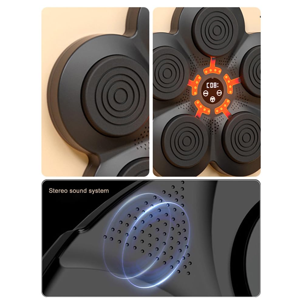 Máquina De Boxeo Musical, Máquina De Boxeo Musical Inteligente, Equipo De Entrenamiento De Objetivo De Pared Electrónico con Música, Entrenador De Boxeo Electrónico con Música Led Blu