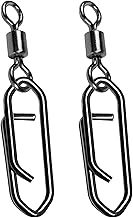 AMYSPORTS High Strength Saltwater Barrel Swivels Fishing Tackle Stainless Steel Line Connector Fishing Snaps Swivel Change Quick Fishing Clips Snap Black Nickel