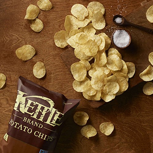 Image of Kettle Brand Potato Chips, Sea Salt, 13 Ounce Party Size, Pack of 10
