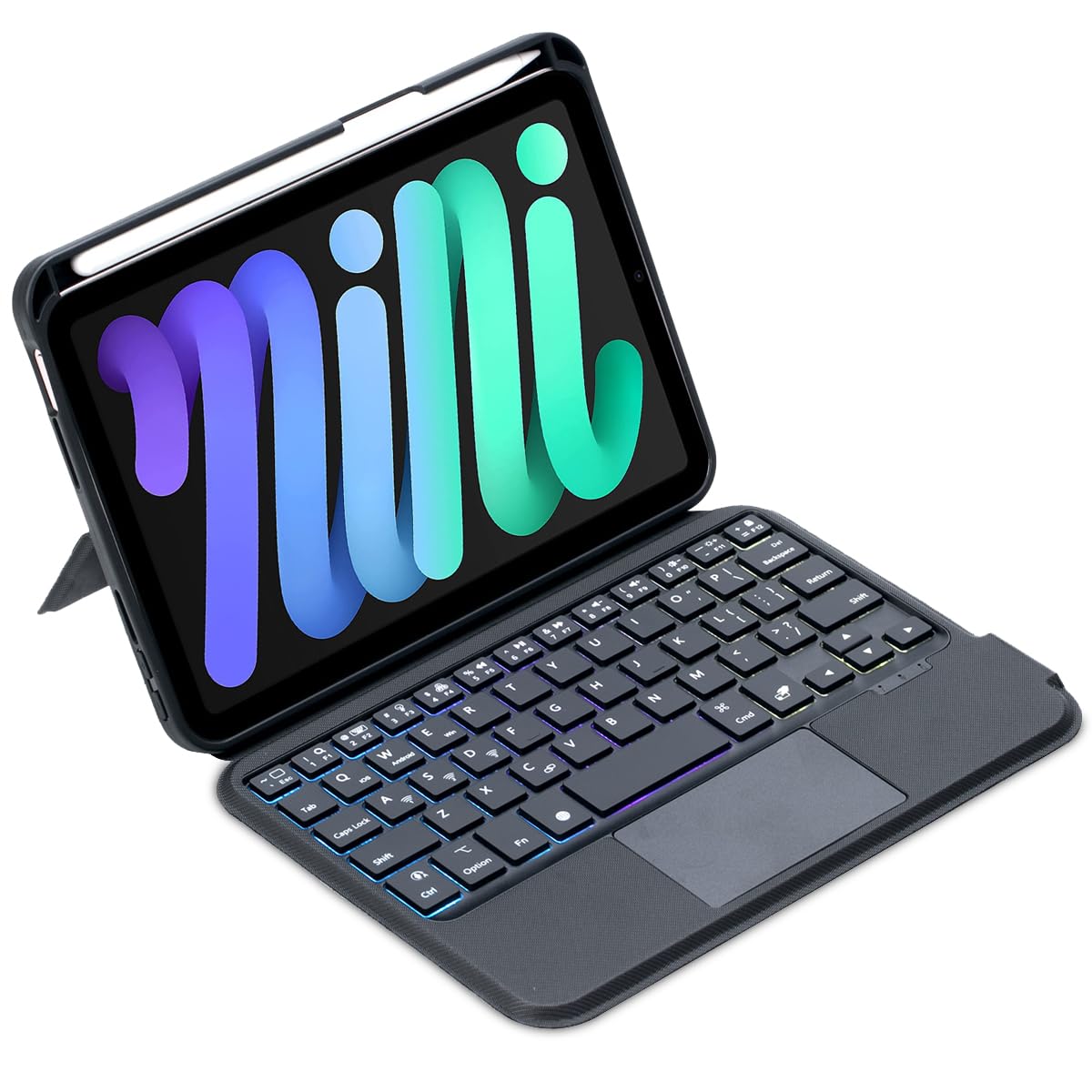 Detachable Magic Keyboard for iPad Mini 6th/7th Generation (2021/2024) 8.3 Inch, iPad Mini 8.3 Inch Magnetic Detachable Bluetooth Keyboard Case, Multi-Touch Trackpad, 7 Color Backlit