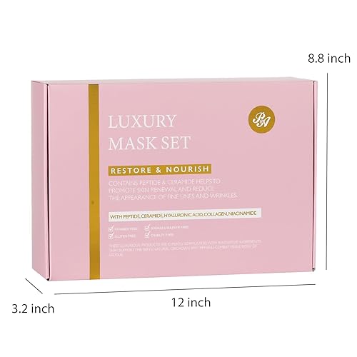 Miniatura 8 de Máscara de hidrogel de colágeno facial de aceite esencial de rosa, máscara de hoja facial, juego de 55 piezas para el cuidado de la piel, kit de spa