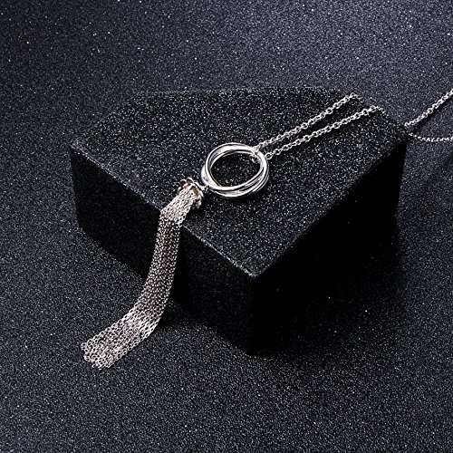 Daochong S925 Sterling Silver Long Necklace Tassel Fringe Sweater Pendant For Women Knot Fashion Jewelry #TOP2