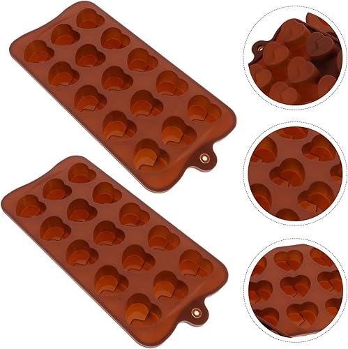 Miniatura 6 de UPKOCH Molde de silicona para chocolate en forma de corazón, molde de gelatina para fondant, molde de gelatina de gomita, jabones para galletas,